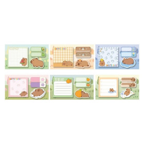 Bloček samolepicí capybara set - mix motivů