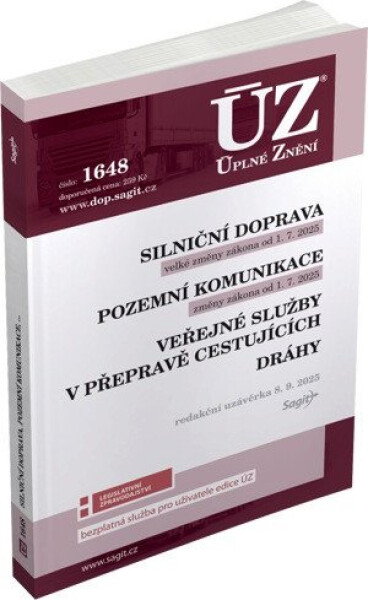 ÚZ 1648 Silniční doprava, Pozemní komunikace, Veřejné služby v přepravě cestujících, Dráhy