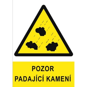 B.t.Pozor padající kamení A4 plast