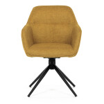 Židle jídelní a konferenční, žlutá látka, černé kovové nohy, otočný mechanismus