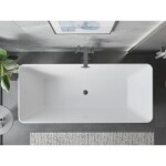 MEXEN/S - Velo Slim volně stojící vana 170 x 75, bílá, sifon a přepad grafit kartáčovaná 52811707500-66
