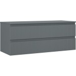 MEXEN/S - Rivel koupelnová skříňka pod umyvadlo 120 cm s deskou, 2 zásuvky, reliéf , grafit mat 91A20-12047-2-BFFC66