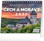 Kalendář 2026 stolní: Nejkrásnější místa Čech a Moravy, 16,5 x 13 cm