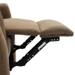 Relaxační křeslo, manuální ovládání, hnědá látka