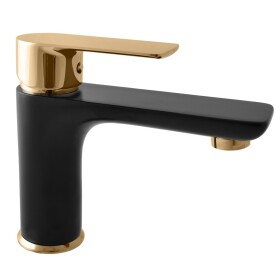 RAV Slezák - VLTAVA - Umyvadlová baterie bez výpusti, Černá matná/Zlatá, 1/2" VT526.5CMATZ