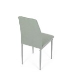 Židle jídelní, zelená látka, šedé kovové nohy