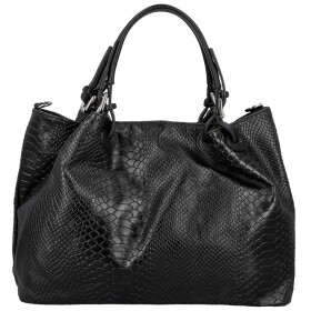 Módní dámská kožená kabelka do ruky Assema, černá