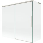 MEXEN/S - Rox L vanová zástěna 2-křídlová posuvná 170 + 70 x 150, transparent, nikl kartáčovaný 8C9L-170-070-97-00