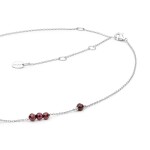 Stříbrný náhrdelník s granáty Dalia - granát, stříbro 925/1000, Červená