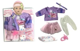 PLEJO Šaty na panenku růžová 40-43cm