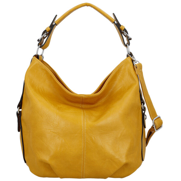 Stylová dámská koženková kabelka na rameno Tripa, žlutá