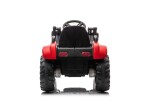Mamido Dětský elektrický traktor s radlicí a přívěsem červený