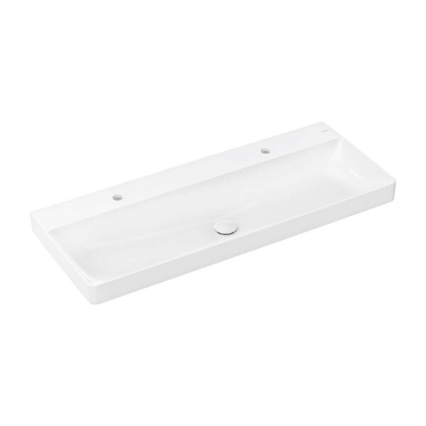 HANSGROHE - Xelu Q Dvojumyvadlo 120x48 cm, bez přepadu, 2 otvory pro baterii, SmartClean, bílá 61042450
