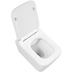 CERANO - WC závěsné Forte, Rimless - bezokrajové splachování + Slim/SoftClose sedátko - bílá lesklá - 51x36 CER-538747