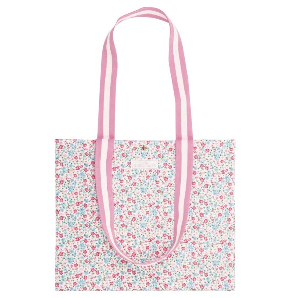 GREEN GATE Taška Shopper Louisa White, růžová barva, plast, textil