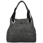 Trendy dámská koženková kabelka do ruky Einari, tmavě šedá