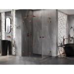 MEXEN/S - Lunar L Duo sprchový kout dveře křídlové 90 x 80, transparent, růžové zlato 834L-090L-080P-60-00