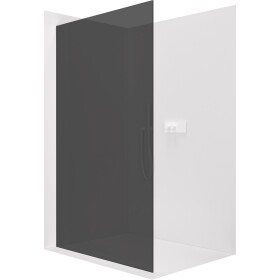 CERANO Sprchová zástěna Walk-in Crystal L/P - 8 mm - bezvzpěrový systém - bílá matná, grafitové sklo - 160x200 cm