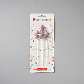 Dortová svíčka hvězda fialová 4ks