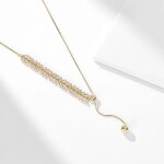 Ocelový náhrdelník se zirkony Régine, Zlatá 41 cm + 5 cm (prodloužení)