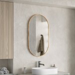 Erga Oval, oválné zrcadlo 50x90cm, zlatý rám, ERG-V01-OVAL-5090-GD