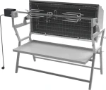 CATTARA Gril PIGLET na dřevěné uhlí / Elektrický rožeň 230V / Rošt 102 x 46 cm / Nosnost vidlice 30 kg
