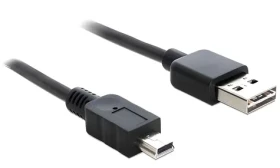 Delock Easy USB A - Mini-B černá / USB kabel / 3m / USB 2.0 / pozlacené konektory (83364)