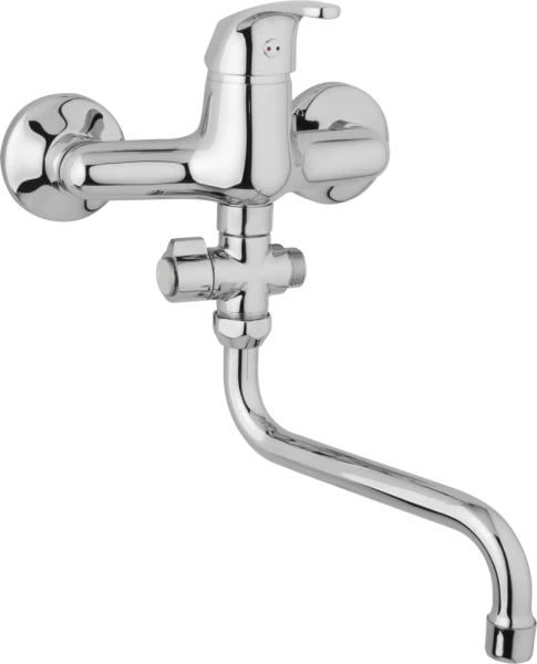 JB Sanitary Nástěnná umyvadlová a sprchová baterie SLIM, 150 mm, otočný přepínač, bez příslušenství, trubkové ramínko 200 mm A10 37 30