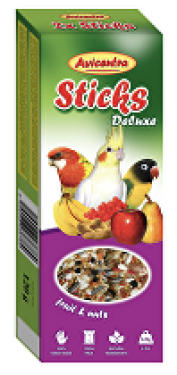 Avicentra tyčinky malý papoušek ovoce + ořechy 2ks