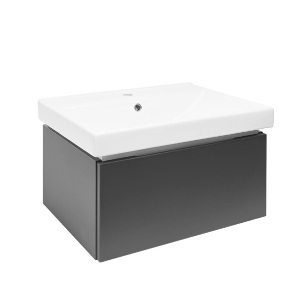 Koupelnová skříňka s umyvadlem SAT Feel 60x30x46 cm antracit mat SATFEEL60ANTU1 SATFEEL60ANTU1