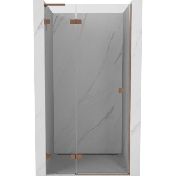 MEXEN/S - Lunar L sprchové dveře křídlové levé 95, transparent, měď kartáčovaná 834L-095-000-65-00-L