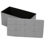 Taburet s úložným prostorem, šedá, jemně hrubá látka, TAB-462 GREY2