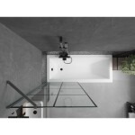 MEXEN/S - Next vanová zástěna FIX 80 x 150, černá vzor, grafit metal 895-080-000-00-77-95