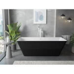 MEXEN - Velo Slim volně stojící vana 170 x 75, bílá/černá, bez krytky přepadu a zátky 52811707575-SS