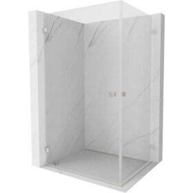 MEXEN/S - Lunar-B Duo sprchový kout dveře křídlové 90 x 80, transparent, nikl kartáčovaný 832-090L-080P-97-00