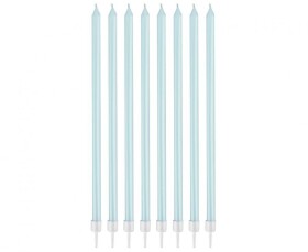 Dortisimo Godan svíčky dlouhé světle modré perleťové (8 ks)