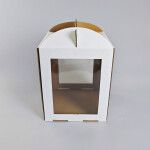 Cake star dortová krabice CINDY pevná bílá dvě okna 25x25x30cm