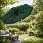 Velký zahradní slunečník s naklápěním - 300 cm béžová