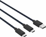 Venom VS5002 černá / Napájecí kabel pro PS5 ovladače / 2x USB-C / 3m (VS5002)