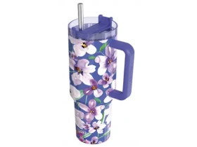 Quokka Nerezový termohrnek s brčkem Stream Flower Dusk 1200 ml (40042QO)