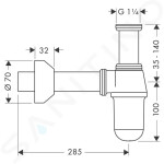 HANSGROHE - Sifony Sifon, chrom 52010000