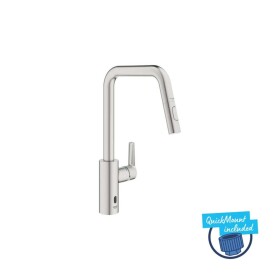 GROHE - QuickFix Start Elektronická dřezová baterie s výsuvnou sprškou, bateriové napájení, supersteel 101243DC00