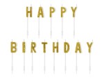PartyDeco svíčky Happy Birthday zlaté