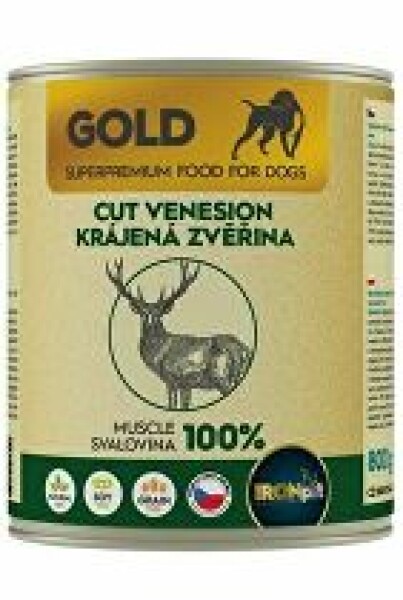 IRONpet Gold Dog Venison cut muscle konzerva 800g