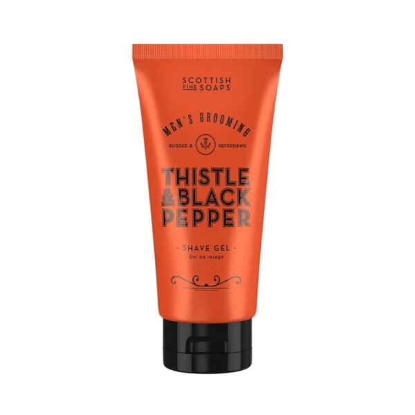 SCOTTISH FINE SOAPS Gel na holení pro muže Thistle & Black Pepper 150 ml, oranžová barva