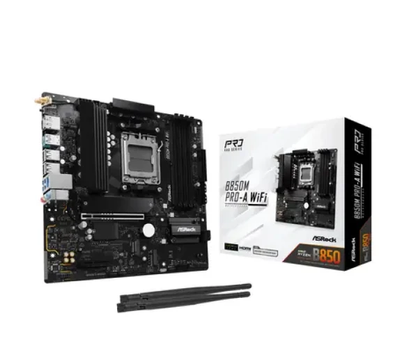 ASRock B850M Pro-A WiFi / AMD B850 / DDR5 / SATA III / USB 3.2 / 2.5GLAN / Wi-Fi 6E / sc.AM5 / mATX (90-MXBR9-A0UAYZ)