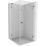 MEXEN/S - Lunar-B L sprchový kout dveře křídlové pravá 90 x 90, transparent, růžové zlato 832L-090-090-60-00-P