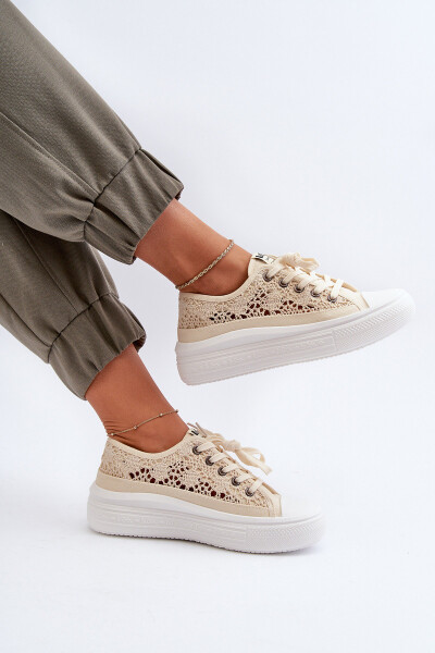 Dámské krajkové tenisky Lee Cooper LCW-23-44-1620 Beige 41
