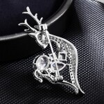 Vánoční brož Swarovski Elements Rudolf 6 - vánoční sob, Bílá/čirá
