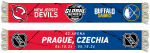 Great Branding Šála Global Series 2024 Czechia Buffalo Sabres NHL vs New Jersey Devils NHL Friendship HD Jaquard Scarf
